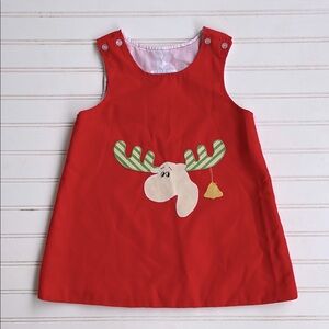 FUNTASIA TOO VGUC Reindeer Appliqué Christmas Holiday Dress